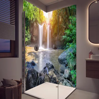 Produktbild von Duschrückwand - Wandverkleidung für Dusche aus Acryl 0,3 cm - 100 x 250 cm - Steinwandmuster