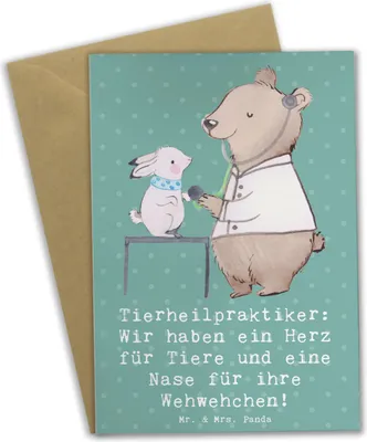 Produktbild von Mr. & Mrs. Panda Grußkarte Tierheilpraktiker Herz - Meeresbrise - Geschenk, weihnachtskarten, Natürliche Tierheilkunde, Einfühlsame Tierbetreuung, Empathie für Tiere