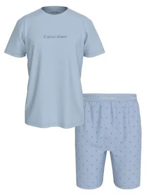 Image de Calvin Klein pyjama pantalon court icon Coton stretch short set breezy blue hommes