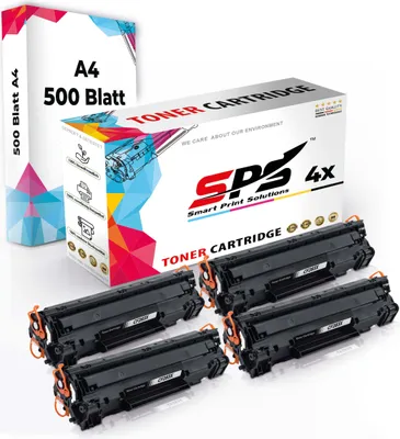 Produktbild von Druckerpapier A4 + 4x Multipack Set Kompatibel für HP Laserjet Pro M 201 N (CF283X) Toner Schwarz