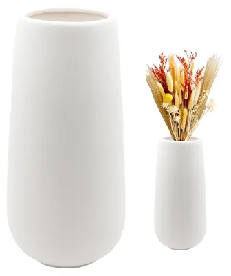Image de Vase en céramique blanche moderne, hauteur 20 cm