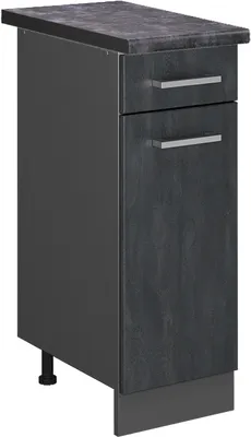 Produktbild von Küchenunterschrank Vicco R-Line Schwarz Beton 30 cm AP Anthrazit, Model 47594