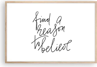 Produktbild von Gerahmtes Poster - Rahmen in heller Eiche - Manuskript Motto glauben - 91,5x61 cm - Wand Bild - Wanddeko - Wandbilder - Wandposter - Bilderrahmen - Bilder - Kunstdruck - Wandbild - P2NAA91x61-4355