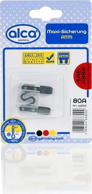 Produktbild von alca® Maxi-Sicherung 80A; 1 St. Blister 32 V Farbe - transparent Maxi Flachsicherung für Fahrzeuge LKW Bus Schwermaschinen Traktor Auto