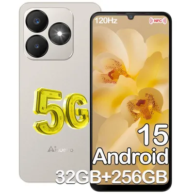 Image de Smartphone 5G Ainuevo Neo S25 Pro 32GB+256GB 6.75" Smartphone Pas Cher Android 15 5280mAh Telephone Portable Dural SIM/NFC/64MP - Or