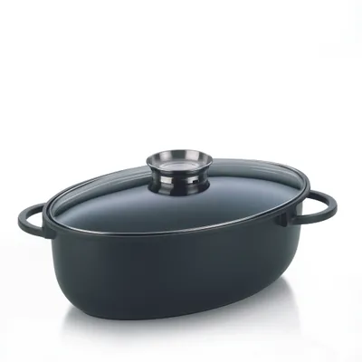 Zdjęcie produktu dla Kela brytfanna 45cm Kerros ze szklaną pokrywą 15153 8 litrów odlew aluminiowy pokrętło aromatu