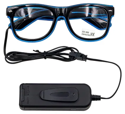 EL-Leuchtbrille blau für Party, Disco, Konzert, Karneval