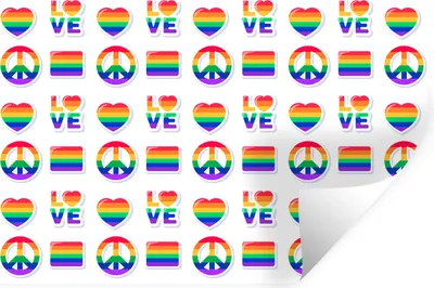 Produktbild von MuchoWow® Wandtattoo Wandsticker Wandaufkleber Stolz - Regenbogen - Liebe 30x20 cm Selbstklebend und Repositionierbar - Wierderverwendbar - Selbstklebend