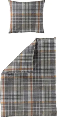 Produktbild von Bierbaum Bettwäsche grau 1x 155x220 cm + 1x 80x80 cm