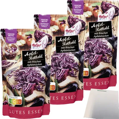 Produktbild von Hofgut Apfelrotkohl 3er Pack (3x500g Beutel) + usy Block