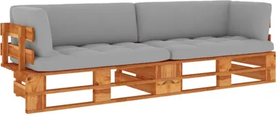 Immagine prodotto di Maison Exclusive - Divano a due posti in legno di pino impregnato color miele