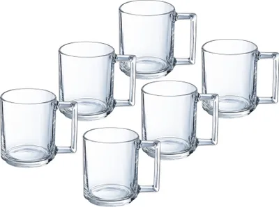 Produktbild von Kaffeebecher / Teebecher Fitness 250ml - 6 Stück - stapelbar - Glastasse