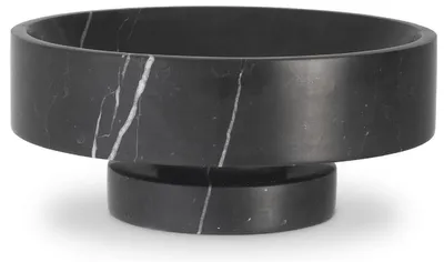 Obrázek produktu pro Casa Padrino mísa černá Ø 33 x v. 13 cm - Kulatá dekorativní mísa z kvalitního mramoru - dekorativní doplňky