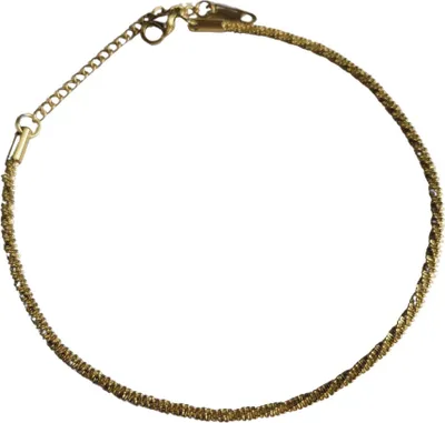 Produktbild von Elegantes funkelndes Fußkettchen im Twisted-Stil Verstellbar 21+5 cm goldfarben