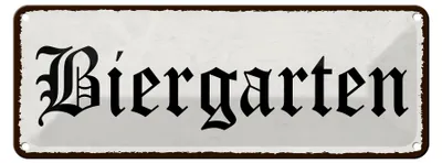 Produktbild von Blechschild Hinweis Biergarten weißes Schild, 27 x 10 cm, Blechschilder Spruch Getränk, Alkohol, Bier