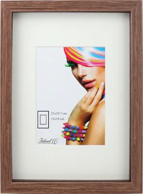Produktbild von 3D Objektrahmen Bilderrahmen mit Passepartout & gehärtetem Glas Holz MDF Rahmen Foto Poster - Farbe: Braun | Format: 40x50