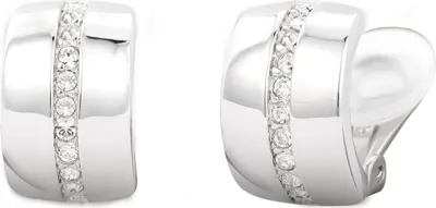 Produktbild von Traveller Ohrclip - Preciosa Kristalle - Platiniert - Silbefarbe - 16x10 mm - 156592
