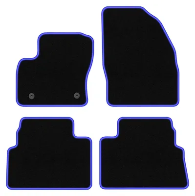 Produktbild von Fußmatten Automatten Velours Schwarz/Blau für Ford Kuga MK1 2011-2013 Set 4-tlg