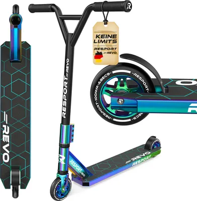 Produktbild von RE:SPORT® Stunt Scooter REVO für Kinder & Erwachsene mit Ständer | Profi Stuntroller 100mm PolyurethanWheels & Y-Bar | Stuntscooter Kickscooter ABEC 9 Kugellager | Tretroller Trickroller
