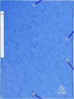 Produktbild von Exacompta 25x Sammelmappe + Gummizug 3 Klappen Karton 425g A4 MAXI Blau 17105H