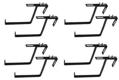 Produktbild von Blumenkastenhalter 4er Set schwarz, individuell justierbar, für Blumenkästen (max. 15x14cm), Geländer 6-12,5cm, ohne Bohren