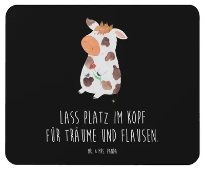 Produktbild von Mr. & Mrs. Panda Mauspad Kuh - Schwarz - Geschenk, Hof, Spruch, Kühe, pc mousepad, Bauernhof, mousematte, Landwirtin, laptop, Mouse Pad, Milch