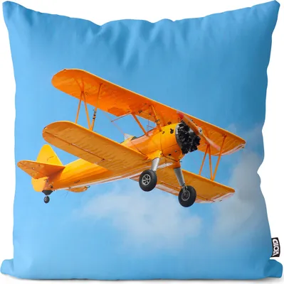 Produktbild von VOID Flieger Himmel Doppeldecker Kissenbezug Kissenhülle Sofakissen Kissen Deko Outdoor-Kissen Dekokissen