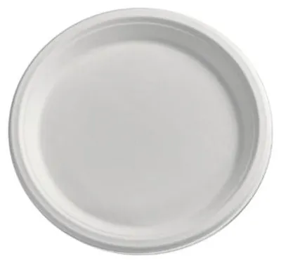 Produktbild von Love Nature Ökologisch Einweg Teller Set Rund 17,5 cm 50 Stück - Einweggeschirr - Pappteller aus Zuckerrohrmark – Einwegteller Biologisch Abbaubar