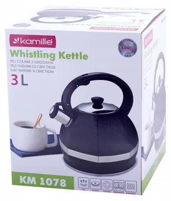 Produktbild von Edelstahl-Wasserkocher mit Pfeife, induktionsgeeignet, 3,0 l