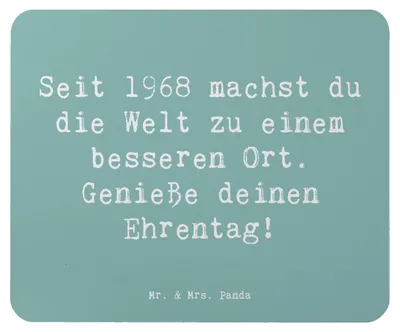 Produktbild von Mr. & Mrs. Panda Mauspad Spruch 1968 Geburtstag - Meeresbrise - Geschenk, weltverbesserer, besonderes Jahr, pc, Mouse Pad, laptop mousepad, Geburtstagsgeschenk