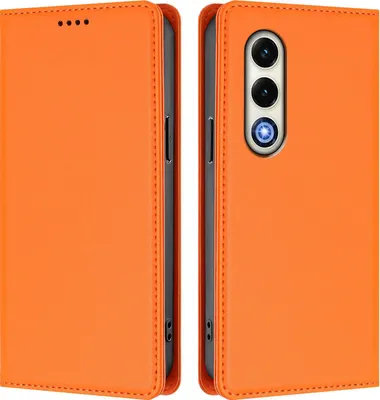 Image de Étui en cuir pour itel S25, étui à rabat magnétique en cuirPolyuréthaneavec support, orange