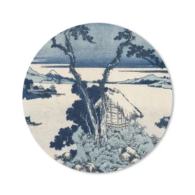 Produktbild von MuchoWow® Mauspad Mousepad Blick auf den Berg Fuji - Gemälde von Katsushika Hokusai 30x30 cm - Mousepads - Maus Mat - Pad - Mausunterlage - Tischunterlage - Schreibtischmatten