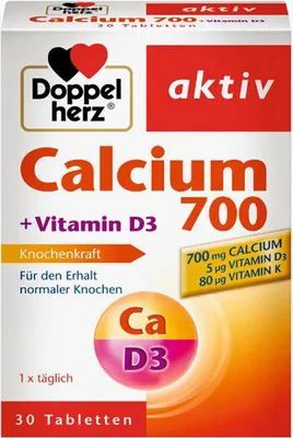 Produktbild von Doppelherz | Aktiv Calcium 700 + Vitamin D3 | 30 Tabletten
