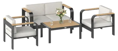 Produktbild von Outsunny Gartenmöbel Set Aluminium Sitzgruppe für 4 Personen Wasserabweisend