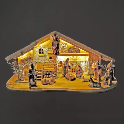 Produktbild von Holzkrippe mit Figuren 65 cm, tschechisches Produkt