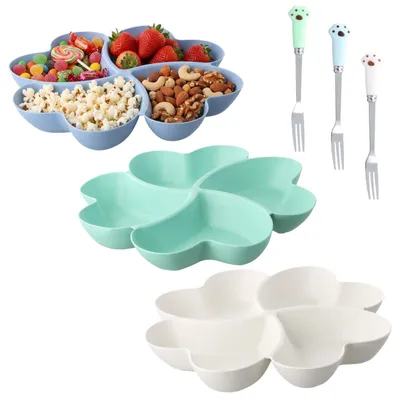 Immagine prodotto di Set di 3 piatti per snack con scomparti, riutilizzabili