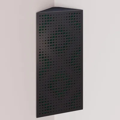 Produktbild von 2er-Pack – Schmale akustische Eck-Bassfalle mit Samtstoff | 50x23x10 cm |Reflexion - Schalldämmung | [REBAT - Schwarz |Grün]