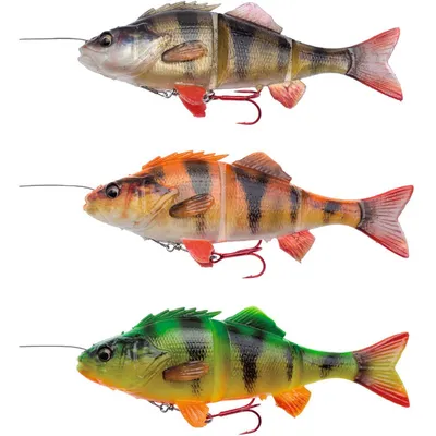 Produktbild von Savage Gear 4D Line Thru Perch Gummifisch Barsch, Farbe:Firetiger, Länge / Gewicht:17cm - 63g