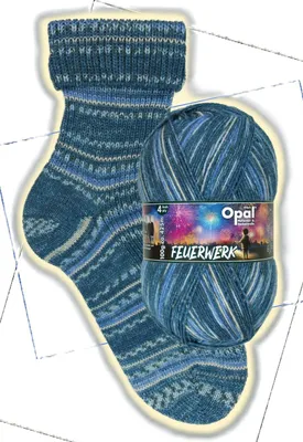 Produktbild von Opal Feuerwerk 4-fach Sockenwolle 100g/425m Lauflänge, 75% Superwash Schurwolle, 25% Polyamid 11653 Kometenrausch