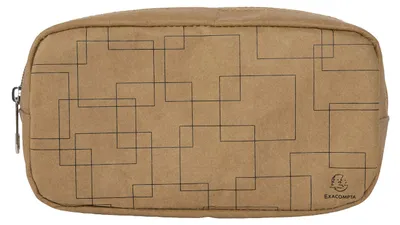 Produktbild von Exacompta 17670E, Weiches Federmäppchen, Papier, Braun, Muster, Reißverschluss, 205 mm