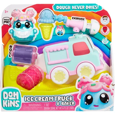 Immagine prodotto di MGA Entertainment, Set "Camioncino dei Gelati e Pasticceria" DohKins, pasta modellabile, multicolore, per bambini, adatto a maschi e femmine, dai 3 ai 99 anni