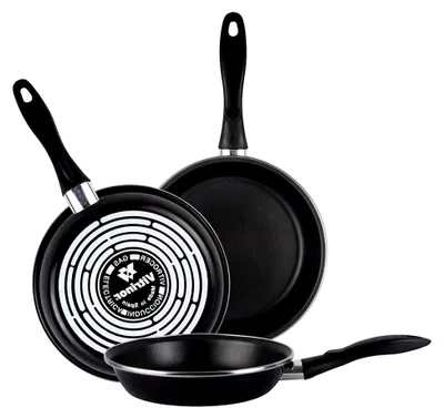 Produktbild von Schwarzes Pfannen-Set 3 ST (20/24/28) cm