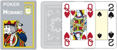Produktbild von Modiano Spielkarten aus 100% Plastik Poker Cristallo 4 Index grau