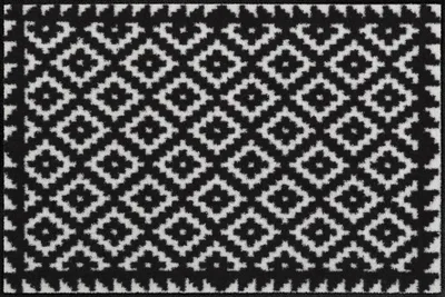 Productafbeelding van Salonloewe TABUK zwarte en witte deurmat, woonmat, 50 x 75 cm