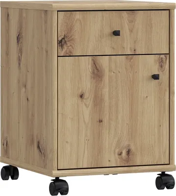 Produktbild von Rollcontainer >Tempra 2< Schublade, Tür, Artisan Eiche Nachbildung - 38,6x54,2x42cm (BxHxT)