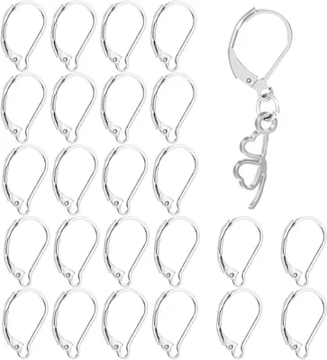 Produktbild von Ohrringhaken 24 Stück, Edelstahl, für DIY Schmuck, mit Sicherheitsverschluss