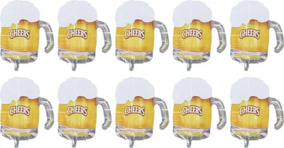 Produktbild von 10 Stück Bierkrug-Ballon-Motto-Party-Hintergrunddekoration, große wiederverwendbare Becher, Folienballons