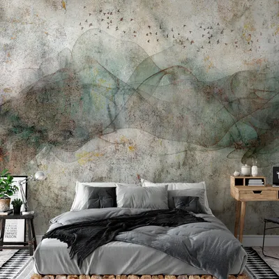Produktbild von Vlies Fototapete Vögel 400x280 cm Tapeten Wandtapete XXL Betonoptik Abstrakt wie gemalt a-C-10030-a-a