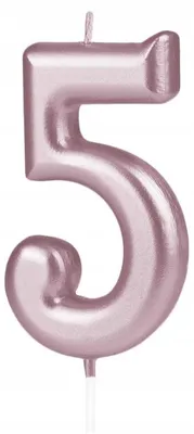Produktbild von PartyPal Tortenkerze Zahl 5 Rose Gold Geburtstag