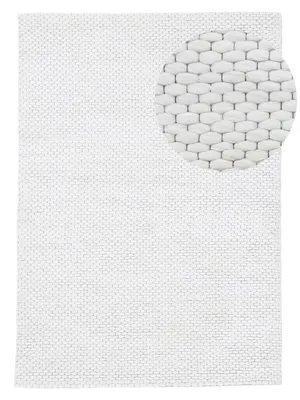 Produktbild von Wollteppich Sina weicher handweb Teppich Natur Creme 60x90 cm | Zeitloser Wollteppich für Wohnzimmer, Schlafzimmer & Kinderzimmer